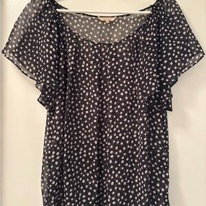 RW & CO. Black and White Polka Dot Blouse - Size L/G